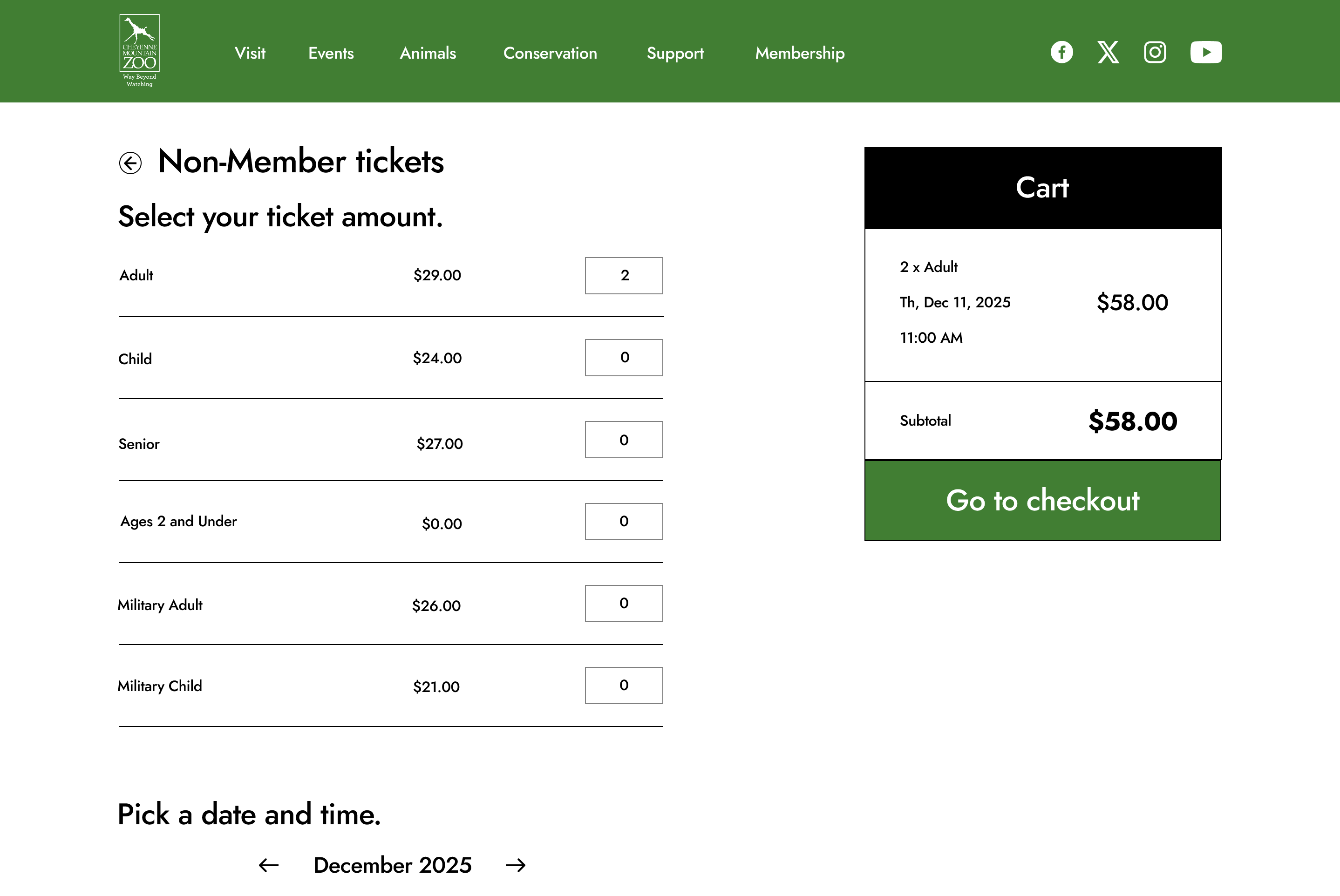 highfid ticketing page