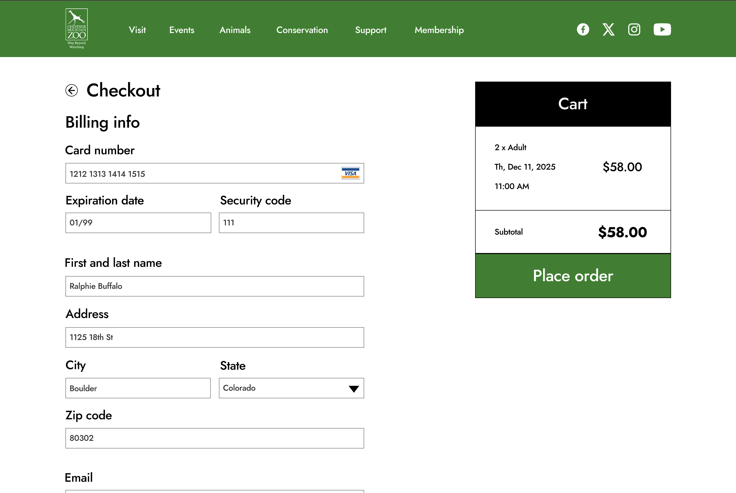 highfid billing page